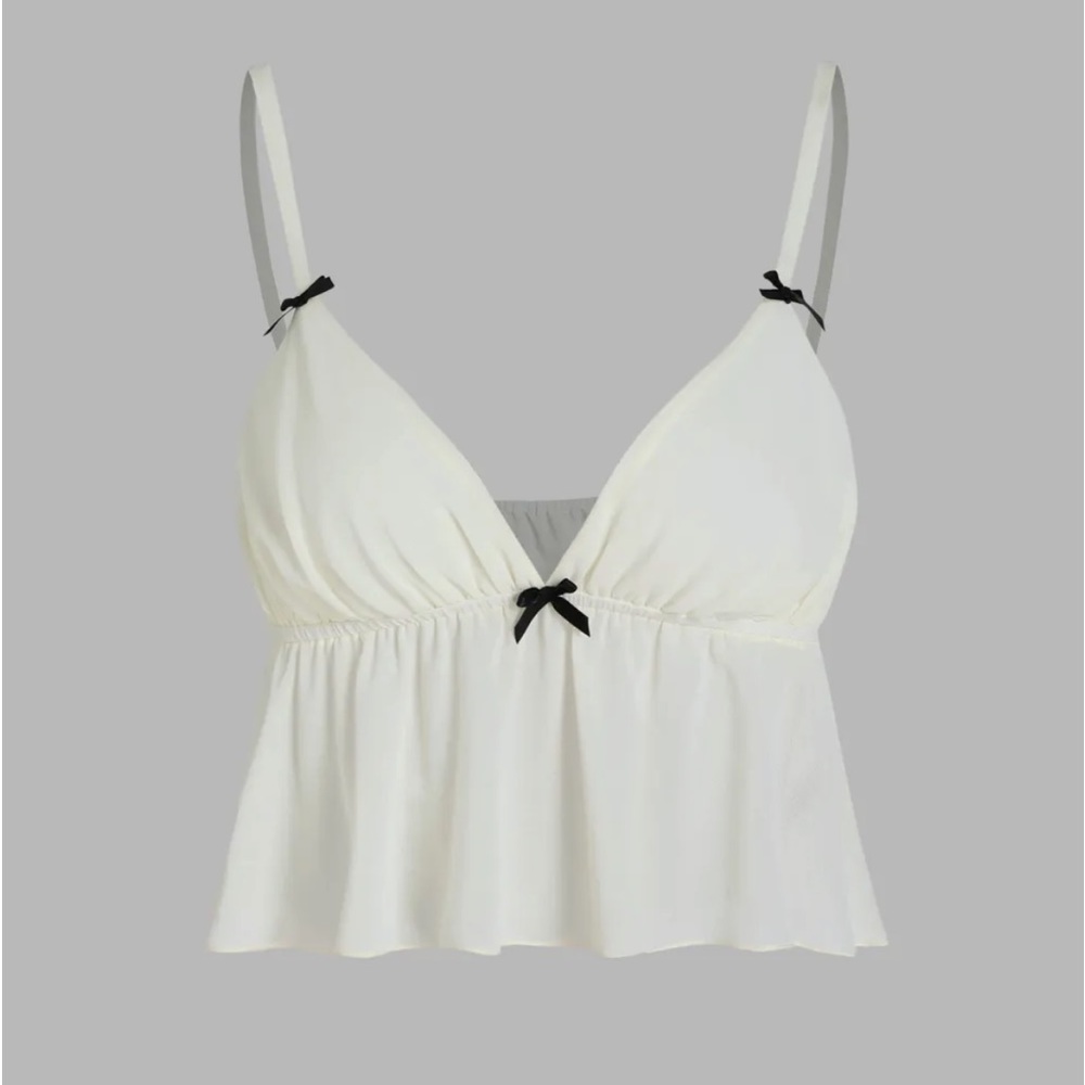 Chiffon Solid Bowknot ruched lounge set